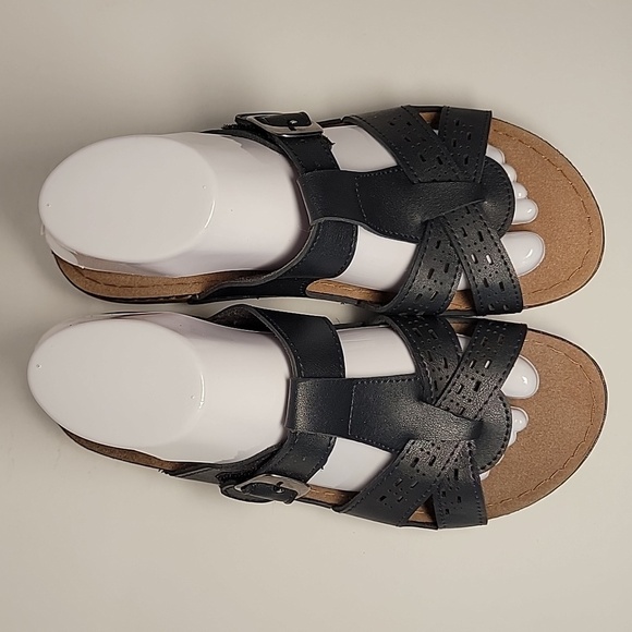 Spring Step Flexus Denia Sandal Slide-On Slip-On Slide Shoes Adjustable Black 8 - Picture 3 of 12